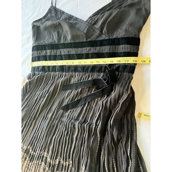 NWT Ann Taylor Loft Black Midi Cocktail Dress SZ 16 Whimsigoth - Picture 7 of 9